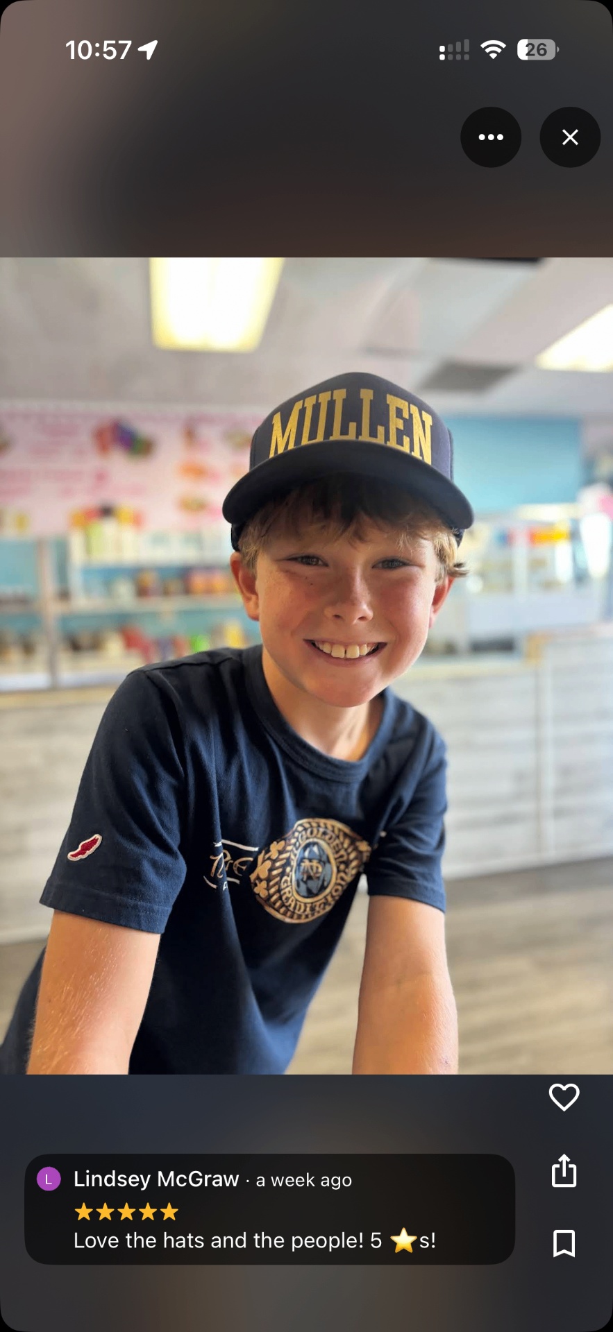 A young Platte River Hat Co. customer wearing his custom hat