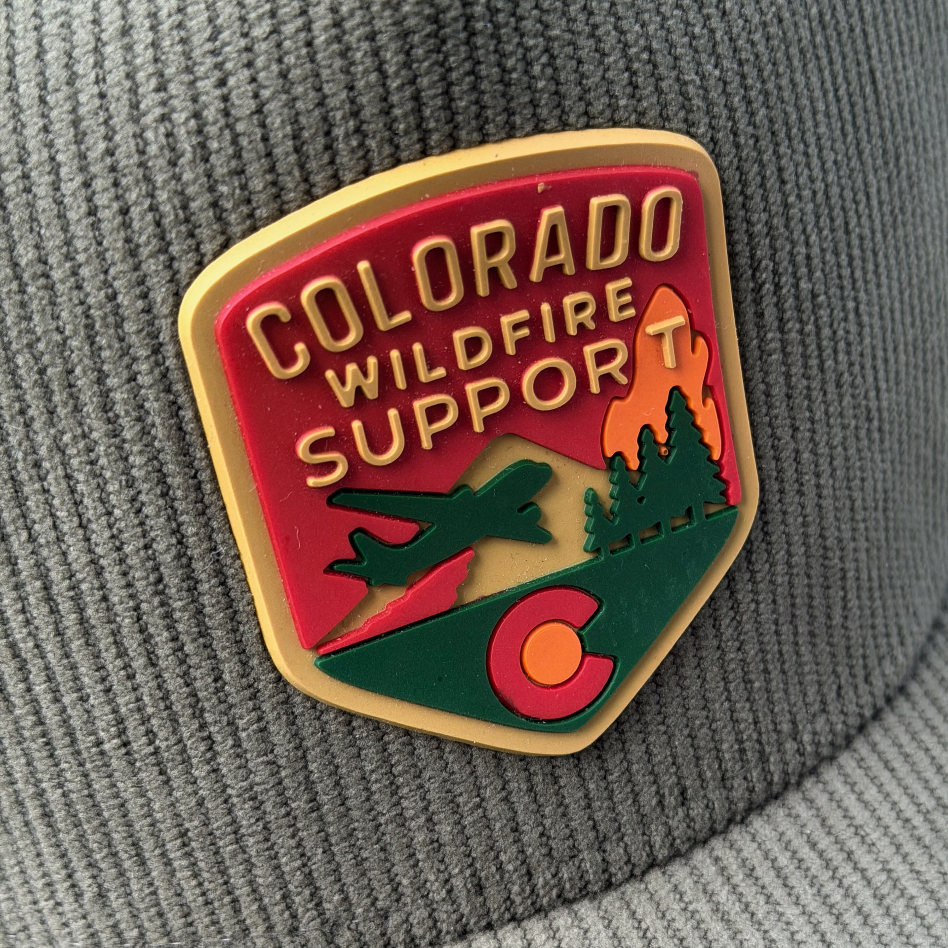 PVC patch macro photograph on a custom cap