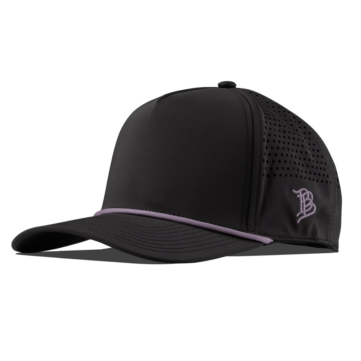Branded Bills Bare Curved 5 Panel Rope in Black + Purple Rope