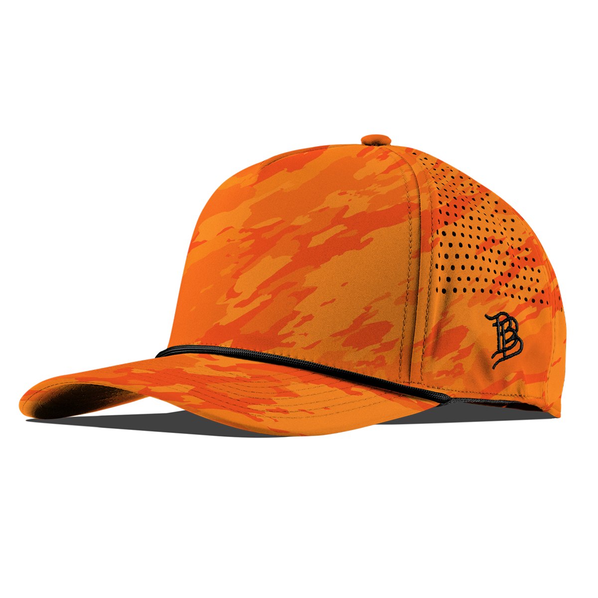 Branded Bills Bare Curved 5 Panel Rope in Blaze Orange Camo