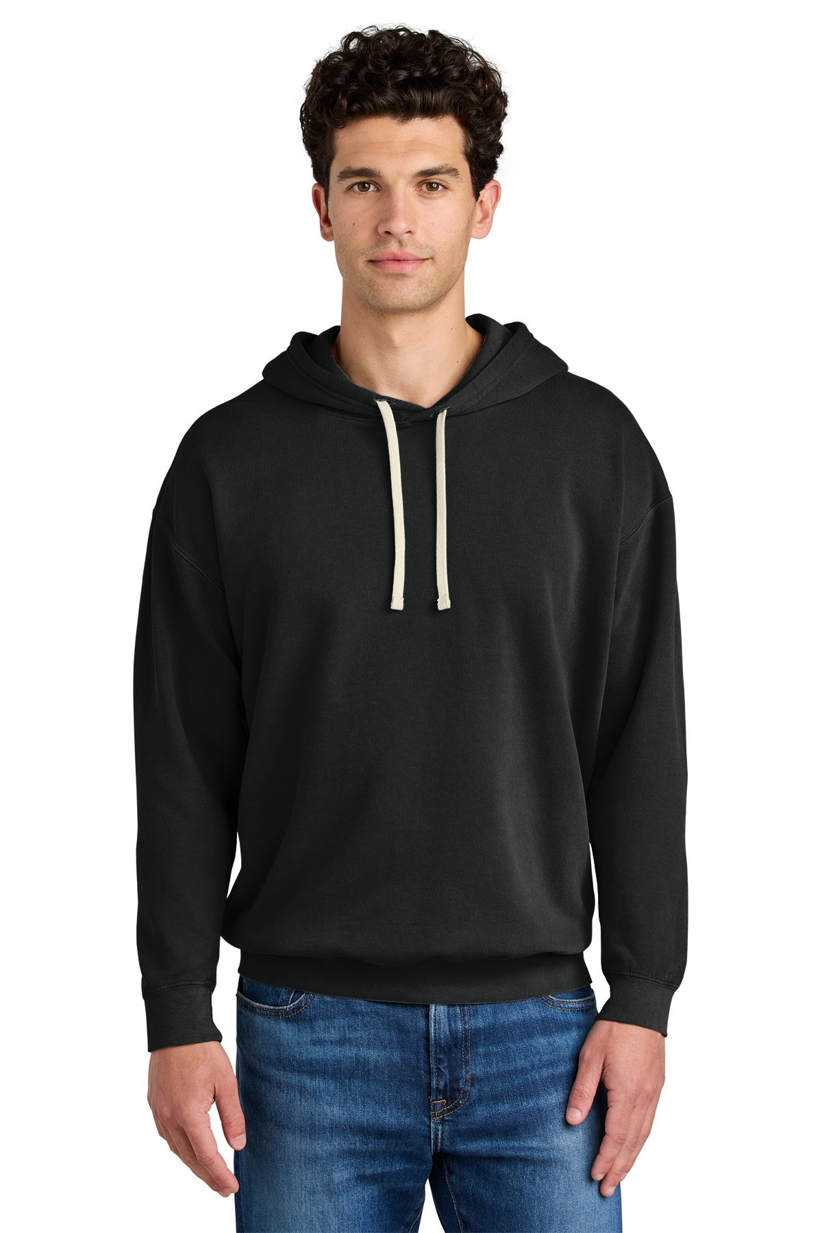 Comfort Colors Lightweight Hooded Sweatshirt in Black