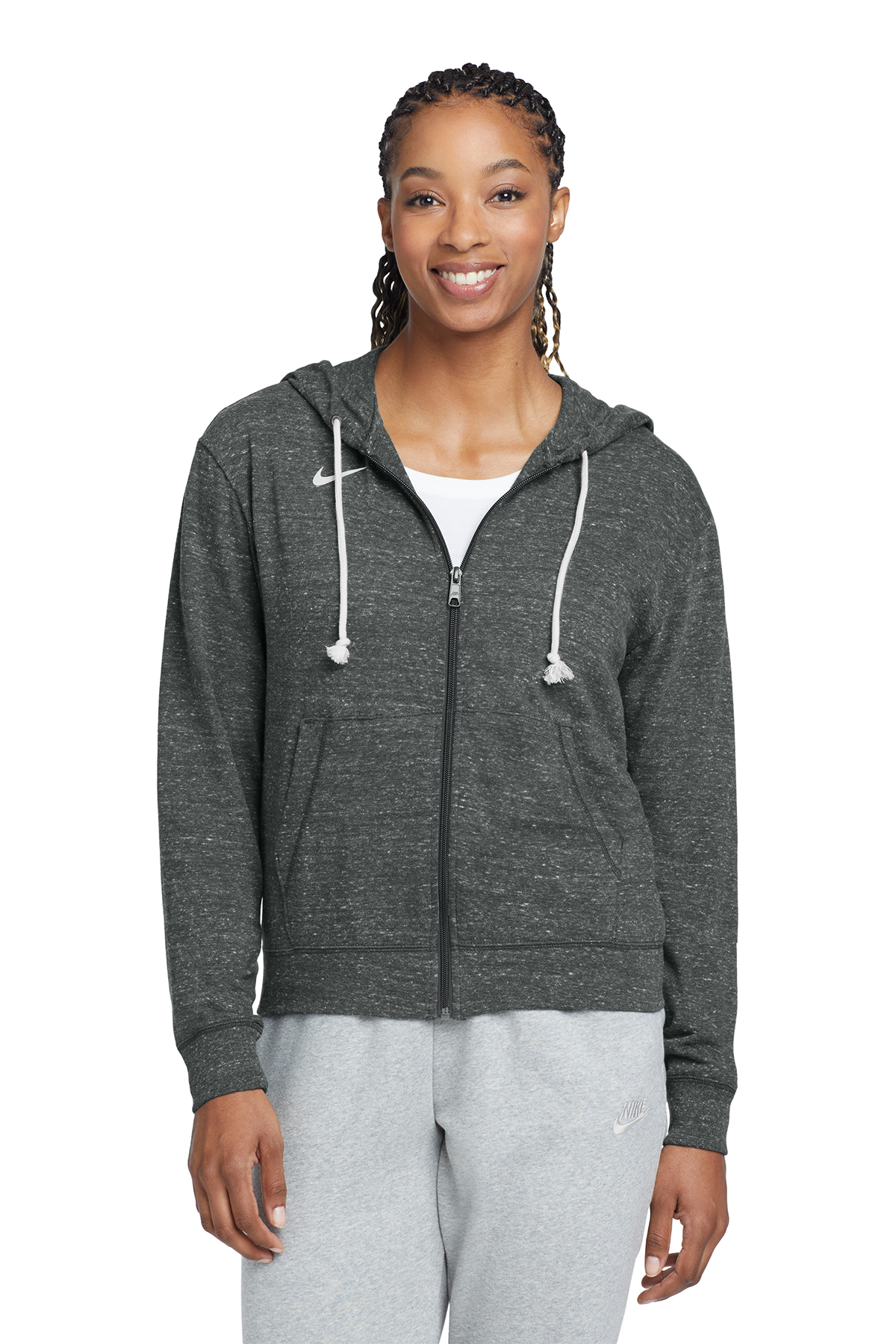 Nike Women's Gym Vintage Full-Zip Hoodie in Team Anthracite