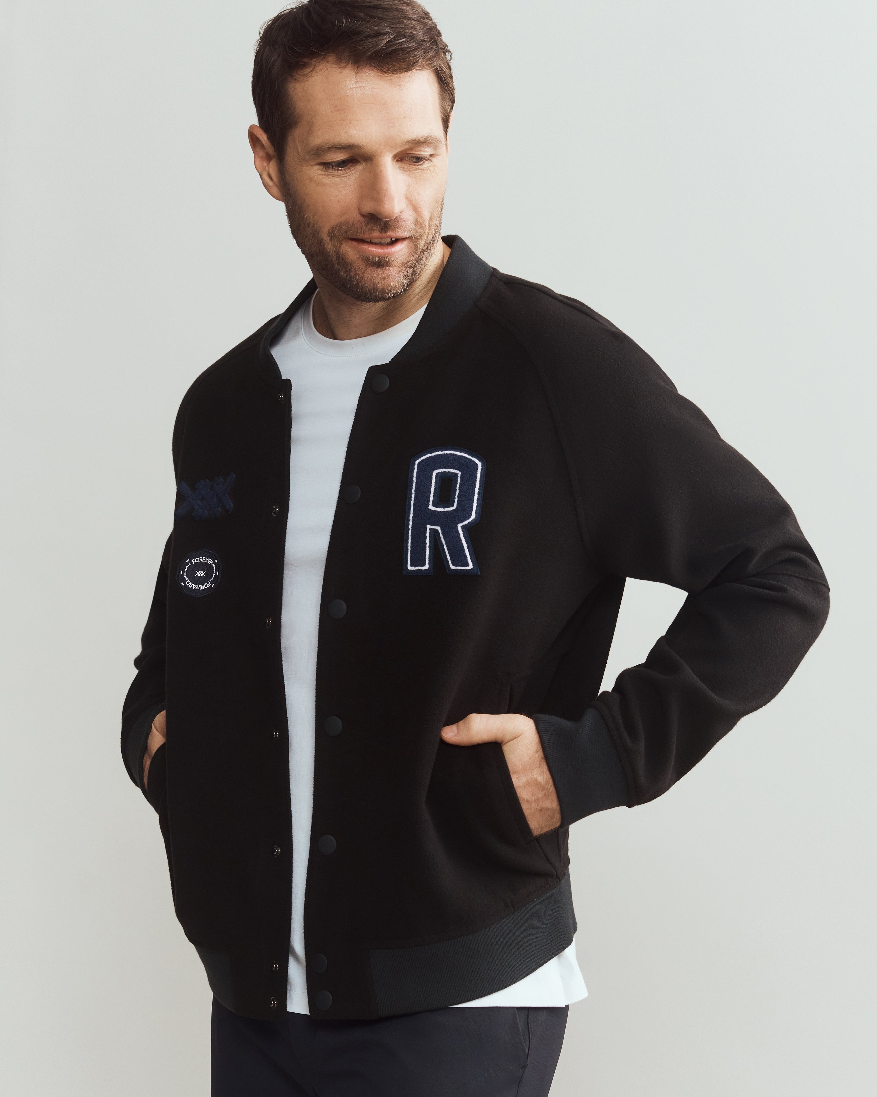 Rhone Crew Jacket in Black