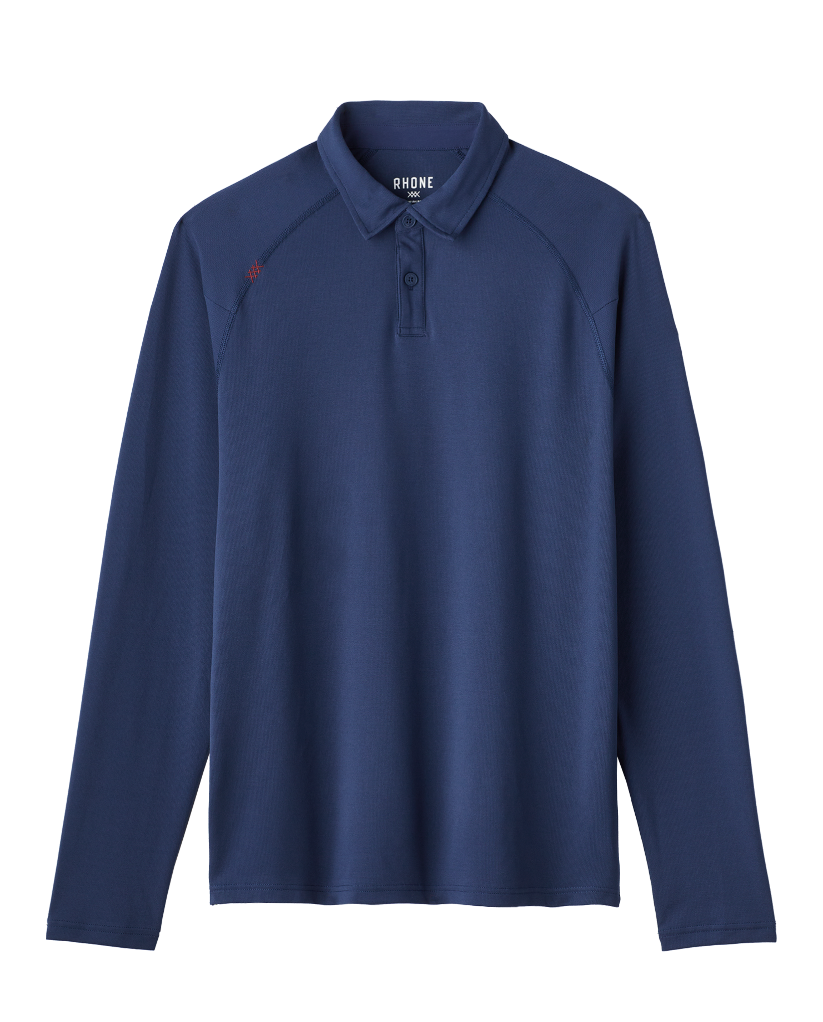 Rhone Delta Pique Long Sleeve Polo in Grape Wine