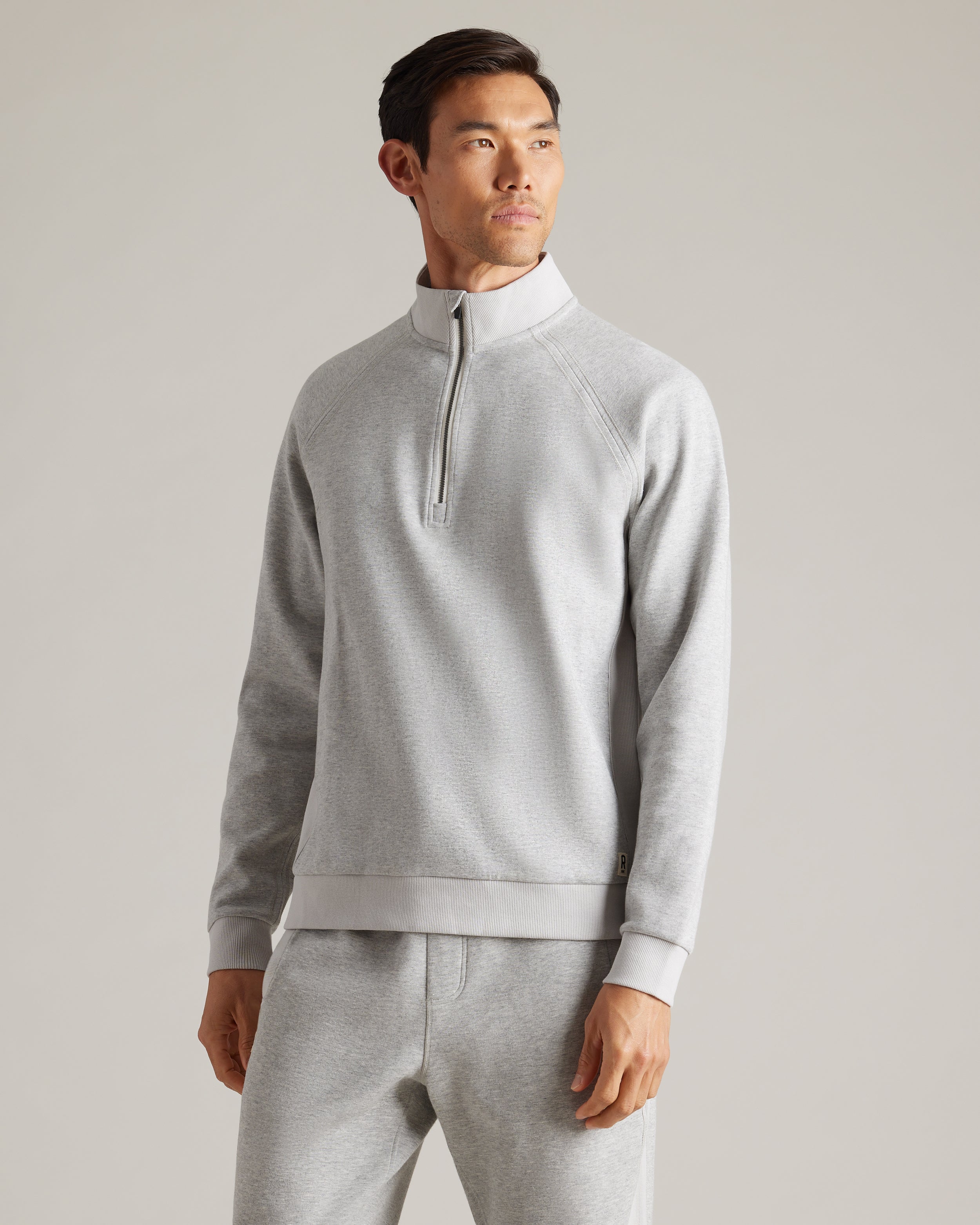Rhone Heritage Midweight 1/4 Zip in Heather Gray